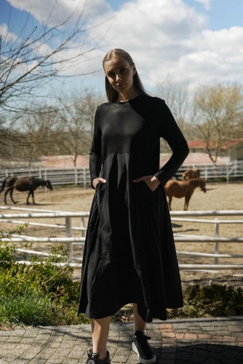 Bambu Paraşüt Garnili Elbise KZ04-6003