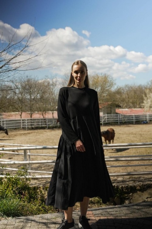 Bambu Paraşüt Garnili Elbise KZ04-6003