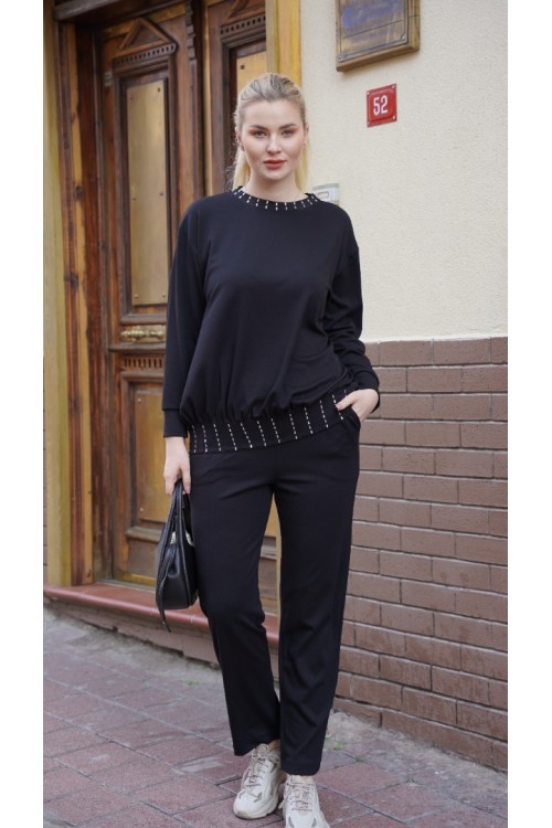 Taş İşlemeli Pantolonlu İkili Takım KZ04-5007