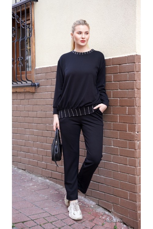 Taş İşlemeli Pantolonlu İkili Takım KZ04-5007