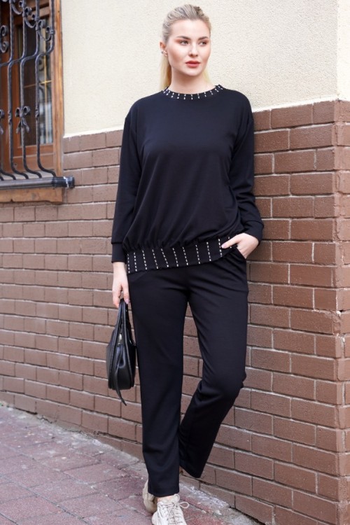 Taş İşlemeli Pantolonlu İkili Takım KZ04-5007