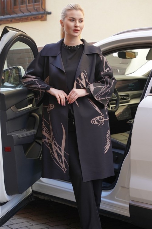 Çiçek Baskılı Giy Çık-Kap KZ04-8003