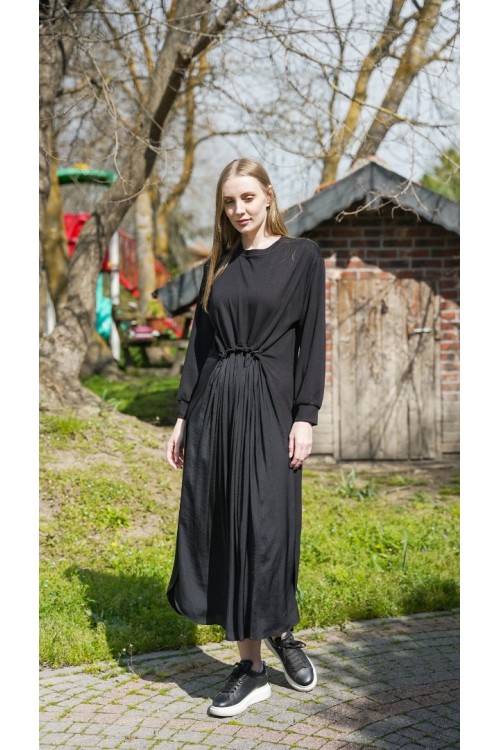 Önü Ayarlanabilir Büzgülü Bambu Garnili Elbise KZ04-6005