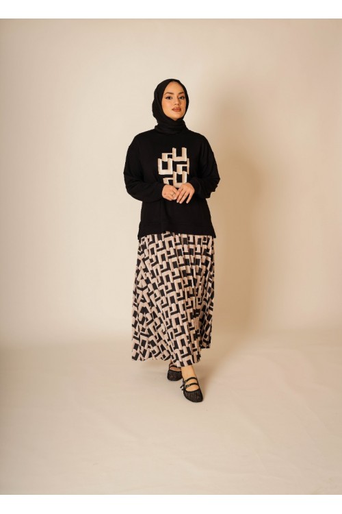 Baskılı Etekli İkili Takım KZ04-5441