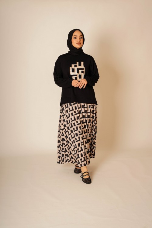 Baskılı Etekli İkili Takım KZ04-5441