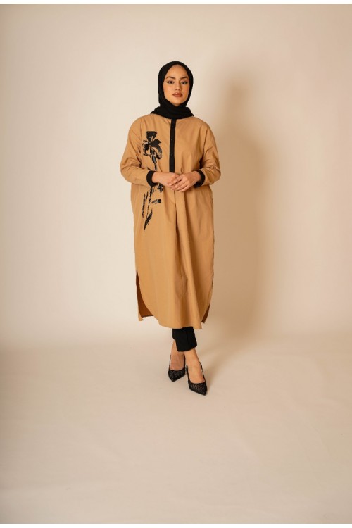 Çiçek Baskılı Tunik Elbise KZ04-3620