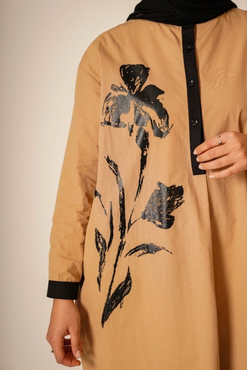 Çiçek Baskılı Tunik Elbise KZ04-3620