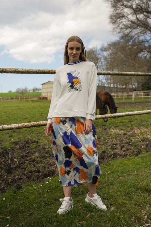 Baskılı Saten Etek İkili Takım KZ3-5005-M