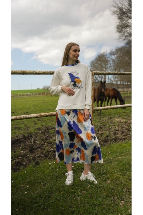 Baskılı Saten Etek İkili Takım KZ3-5005-M