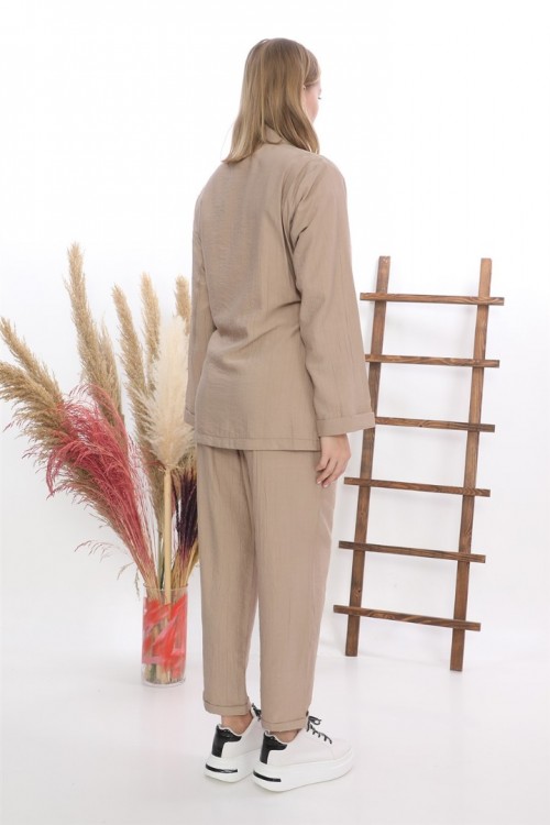 Bel Bağlamalı Cepli Tunik İkili Takım KZ04-4219-L