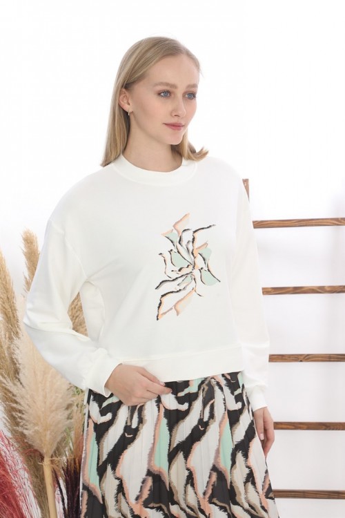 Baskılı Saten Etek İkili Takım KZ3-5005-S