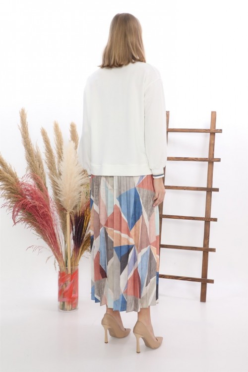 Baskılı Saten Etek İkili Takım KZ3-5005-P