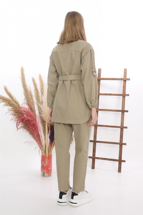 Denim Kot Pantolonlu Tunik ikili Takım KZ04-7141