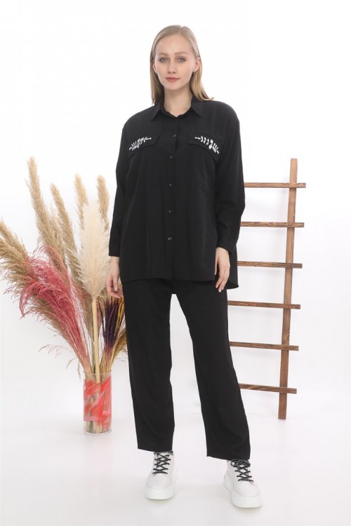  Cebi Taş İşlemeli Tunik İkili Takım KZ04-4232-S