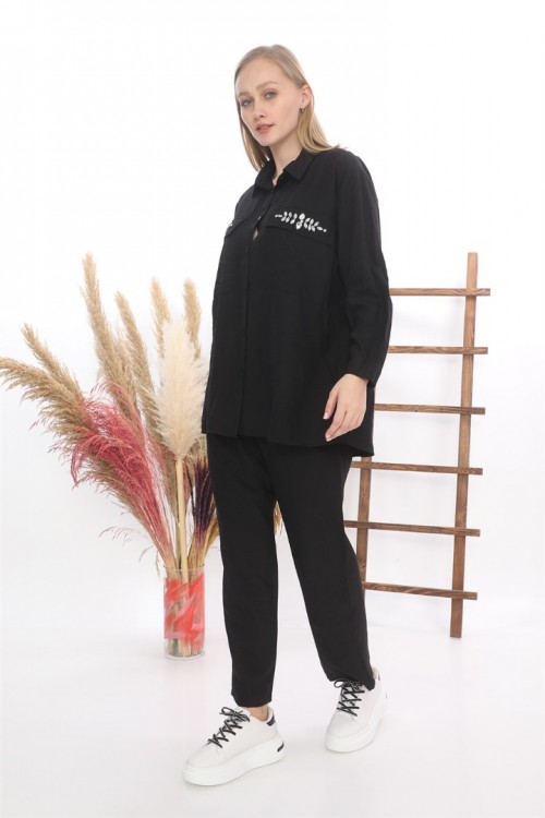  Cebi Taş İşlemeli Tunik İkili Takım KZ04-4232-S