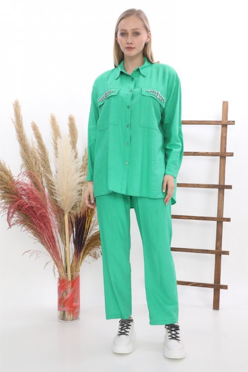  Cebi Taş İşlemeli Tunik İkili Takım KZ04-4232-Y