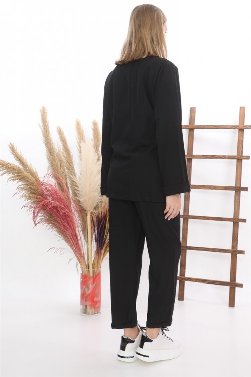 Bel Bağlamalı Cepli Tunik İkili Takım KZ04-4219-S