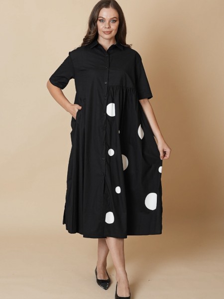 Puantiye Baskılı  Elbise KZ04-6399