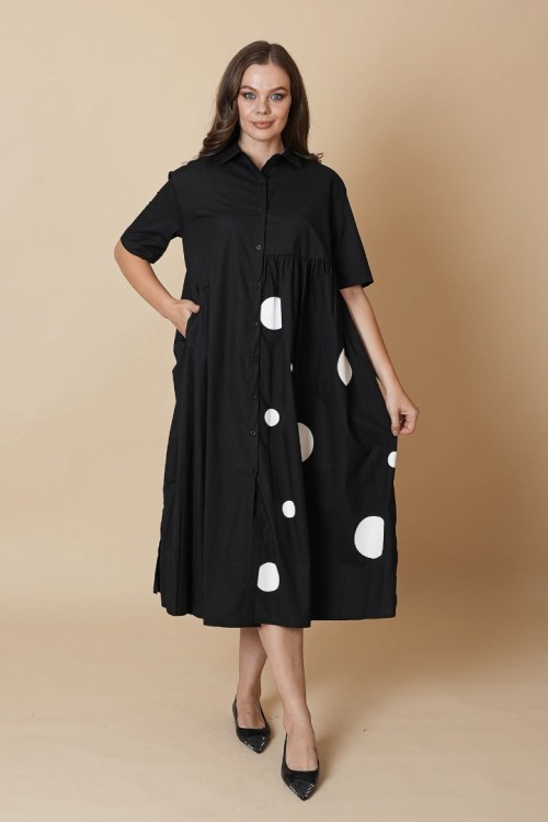 Puantiye Baskılı  Elbise KZ04-6399