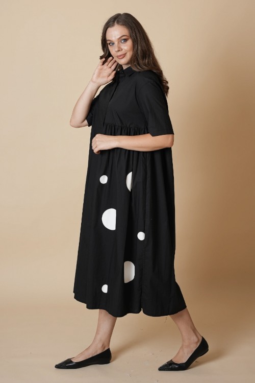 Puantiye Baskılı  Elbise KZ04-6399