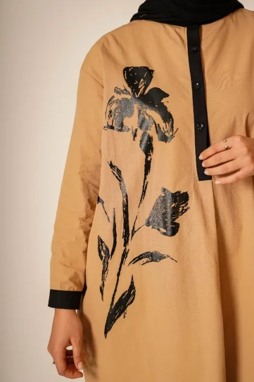 Çiçek Baskılı Tunik Elbise KZ04-3620